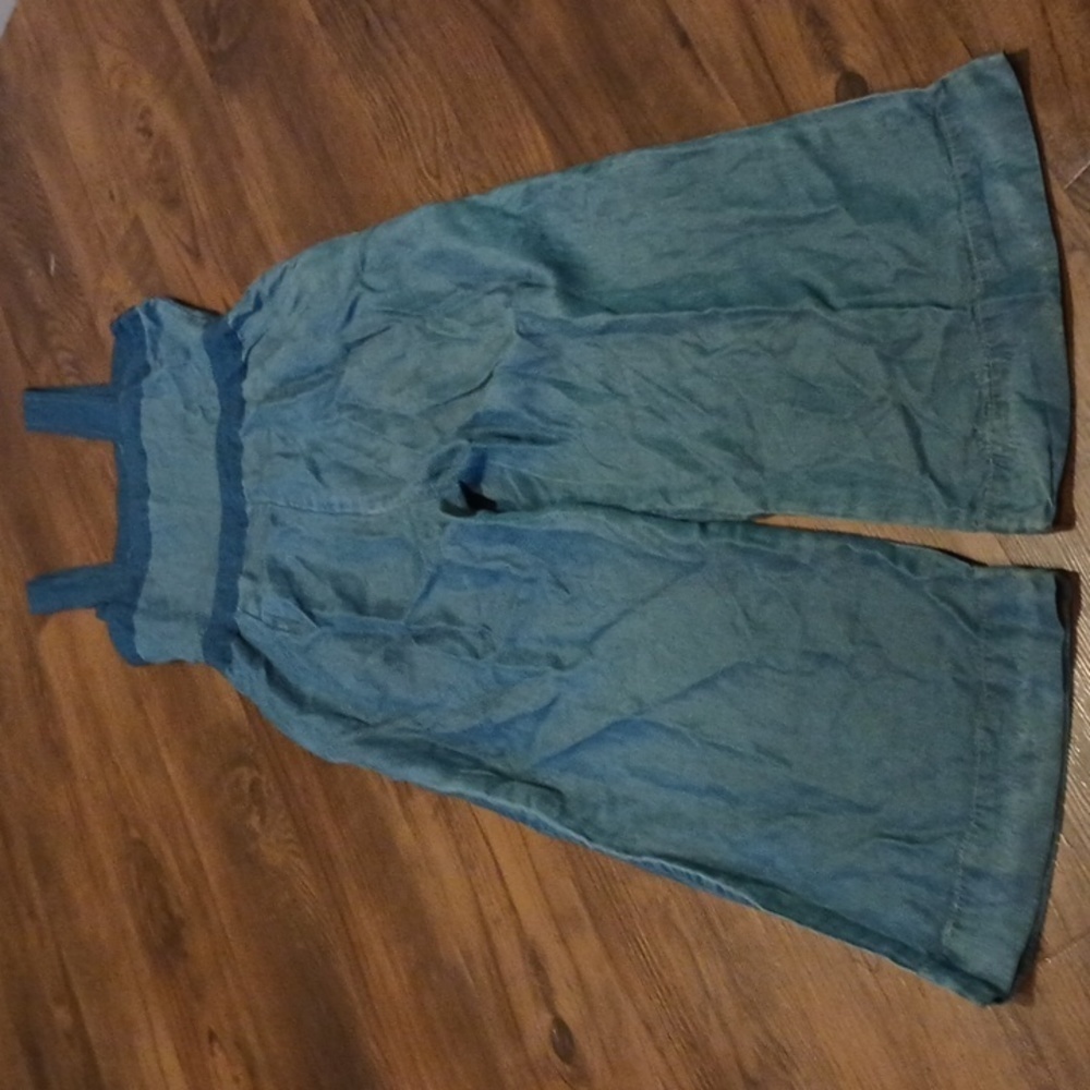 Splendid Two Tone Blue Denim Style Wide Leg Romper A7 - Picture 7 of 7